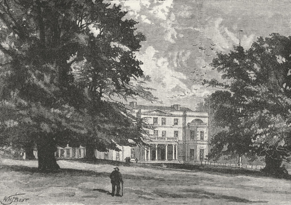 BEXLEY. ERITH AND LESNES. Belvedere House 1888 old antique print picture